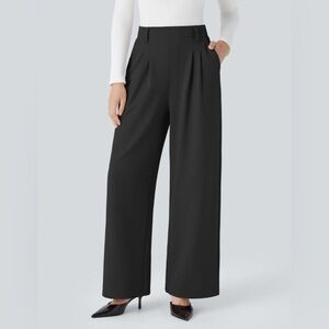 HALARA Women's Dress Black Wide Leg Trousers